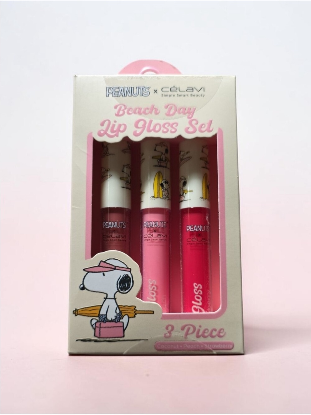 Three Piece Peanuts x Celavi Lip Gloss Set -Beach Day